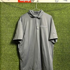 Nike Men's Grey and Blue Polo-shirts